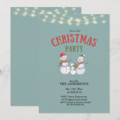Cute Snowmen Family Christmas Party invitation  (Devant / Derrière)