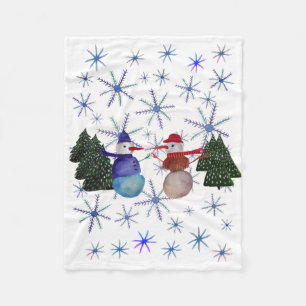 Cute Snowmen Fleece Deken