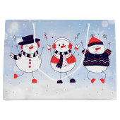 Cute Snowmen Groot Cadeauzakje (Voorkant)