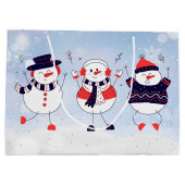 Cute Snowmen Groot Cadeauzakje (Achterkant)