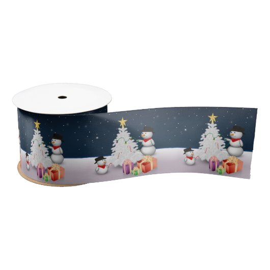 Cute Snowmen met kerstboom Lint (Spoel)