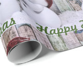 Cute Snowmen Prettige feestdagen Merry Kerstseizoe Cadeaupapier (Rol Hoek)