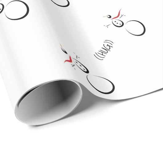 CUTE SNOWMEN Text Hug Cadeaupapier (Rol Hoek)