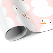 Cute Snowmen Wrapping Paper Cadeaupapier (Rol Hoek)