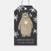 Cute Snowy Beer kerstfeestdag cadeautjes Labels Cadeaulabel (Voorkant)