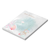 Cute Snowy Blue Roze Kerstman Winter Notitieblok (Gedraaid)