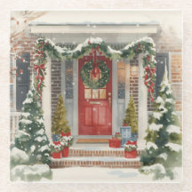 Cute Snowy Christmas Porch