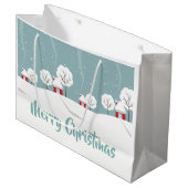 Cute Snowy Houses and Trees Kerstmis Groot Cadeauzakje (Voorkant Gekanteld)