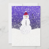 Cute Snowy White Snowman Corporate Kerstmis Kaart (Achterkant)