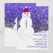 Cute Snowy White Snowman Corporate Kerstmis Kaart (Voorkant / Achterkant)