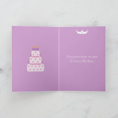 Cute Sober Princess Lilac Sobriety Carte d'anniver (Intérieur)
