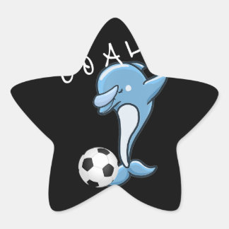 Cute Soccer Dabbing Dolphin Soccer Ster Sticker