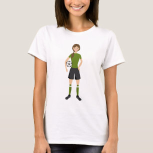 Cute Soccer Football Girl Illustration T-shirt