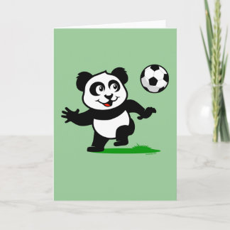 Cute Soccer Panda Kaart