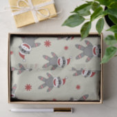 Cute Sock-aap met kerstpatronen voor kerstmis met Tissuepapier (Geschenk)