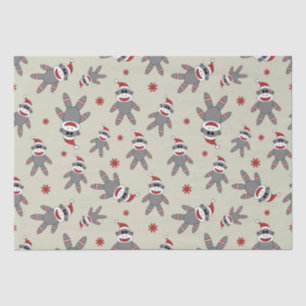 Cute Sock-aap met kerstpatronen voor kerstmis met Tissuepapier