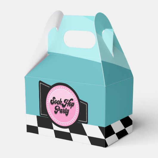 Cute Sock Hop Fifties party Bedankdoosjes (Voorkant Zijde)