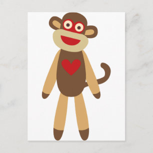 Cute Sock Monkey Briefkaart