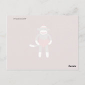 Cute Sock Monkey met Pet Holding Heart Briefkaart (Achterkant)