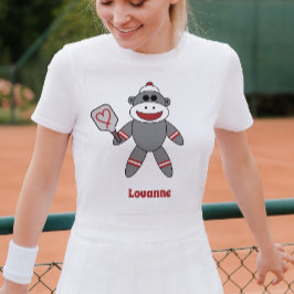 Cute Sock Monkey met Pickleball Paddle T-shirt