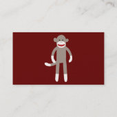 Cute Sock Monkey op rood met strepen Visitekaartje (Achterkant)