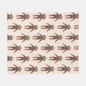 Cute Sock Monkey Pattern Beige Fleece Deken (Voorkant (Horizontaal))