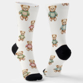 Cute Socks with Christmas Teddy Bear in Sweaters Sokken (Gebogen)