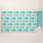 Cute Soda Pop and Beach Umbrella Summery Strandlaken (Voorkant)