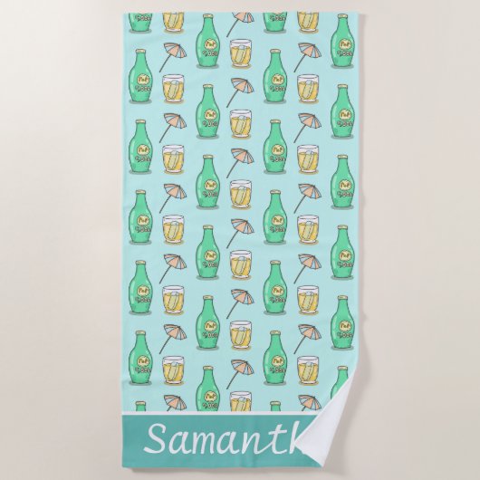 Cute Soda Pop and Beach Umbrella Summery Strandlaken (Voorkant)