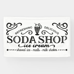 Cute soda shop party of Business banner