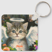 Cute Soft Angel Kat Sleutelhanger (Achterkant)