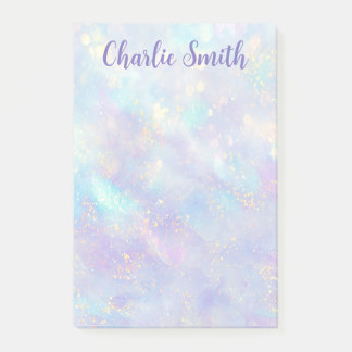 Cute soft pastel background script name post-it® notes
