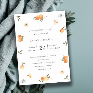 Cute Soft Pastel Oranje Floral Boho Wedding Invite Bedankkaart