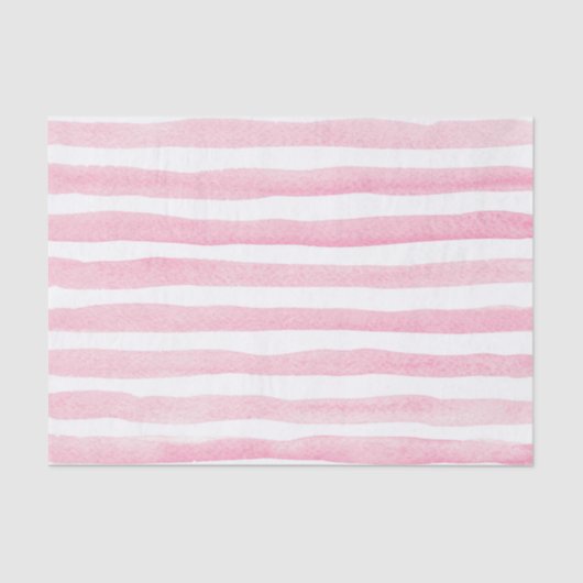 Cute Soft Pink and White Waterverf Striped Tissuepapier (Voorkant)
