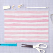 Cute Soft Pink and White Waterverf Striped Tissuepapier (Craft)