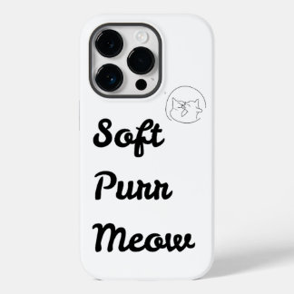 Cute "Soft Purr Meow" Minimalistische Katten Phone Case-Mate iPhone 14 Pro Hoesje
