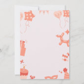 Cute Soft Rose Joyeux Anniversaire Invitation de l (Dos)
