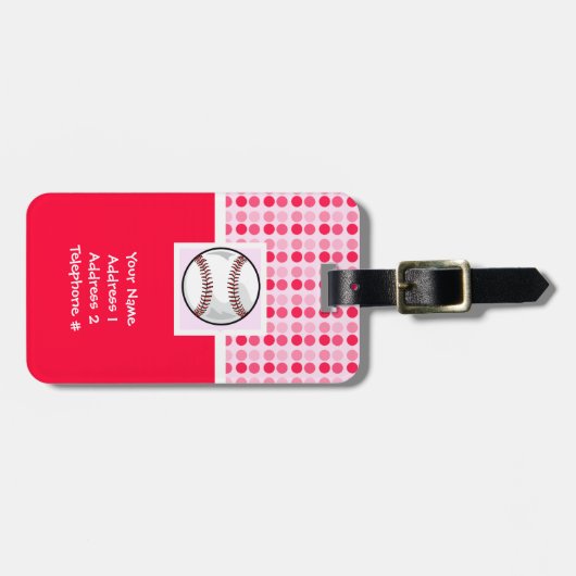 Cute Softball Bagagelabel (Voorkant horizontaal)