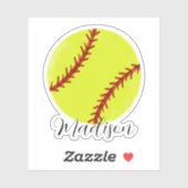 Cute Softball-naam Sticker (Vel)