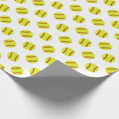 Cute Softball Pattern Cadeaupapier (Hoek)