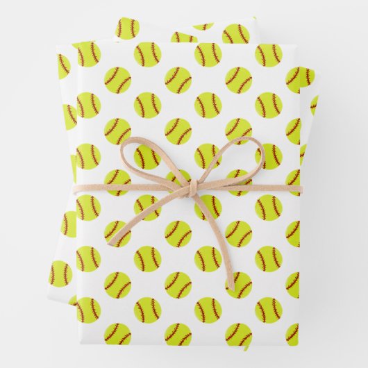 Cute Softball Pattern Inpakpapier Vel (In situ)