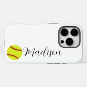 Cute Softball Persoonlijke naam Case-Mate iPhone Case (Achterkant (horizontaal))