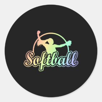 Cute Softball Ronde Sticker