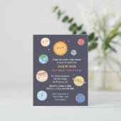 Cute Solar System Sun Planets Space Baby shower Kaart (Staand voorkant)