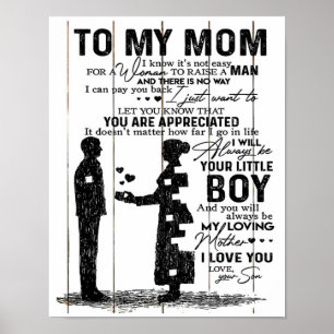 Cute Son aan mijn mam Gift   Levendige gezinsplann Poster