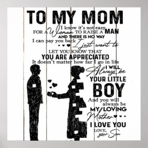 Cute Son aan mijn mam Gift   Levendige gezinsplann Poster