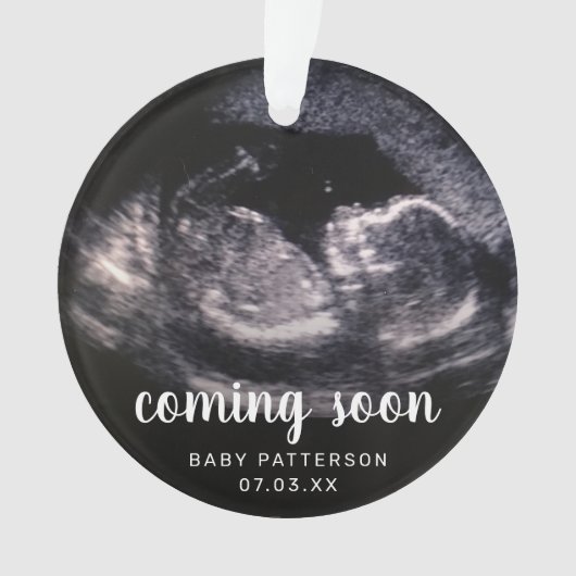 Cute Sonogram Foto Zwangerschap Kerstmis Ornament (voorkant)