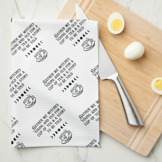 Cute Sorcière Thé blanc Collant Serviette de cuisi (Quart Plié)