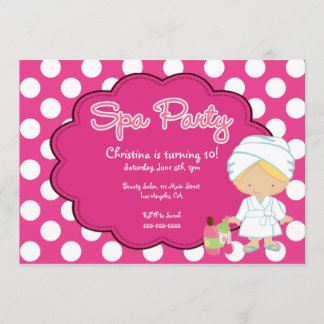 Cute Spa Day Birthday Party Invitation Kaart