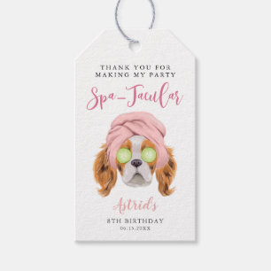 Cute Spa Dog Birthday Party Hartelijk dank Cadeaulabel